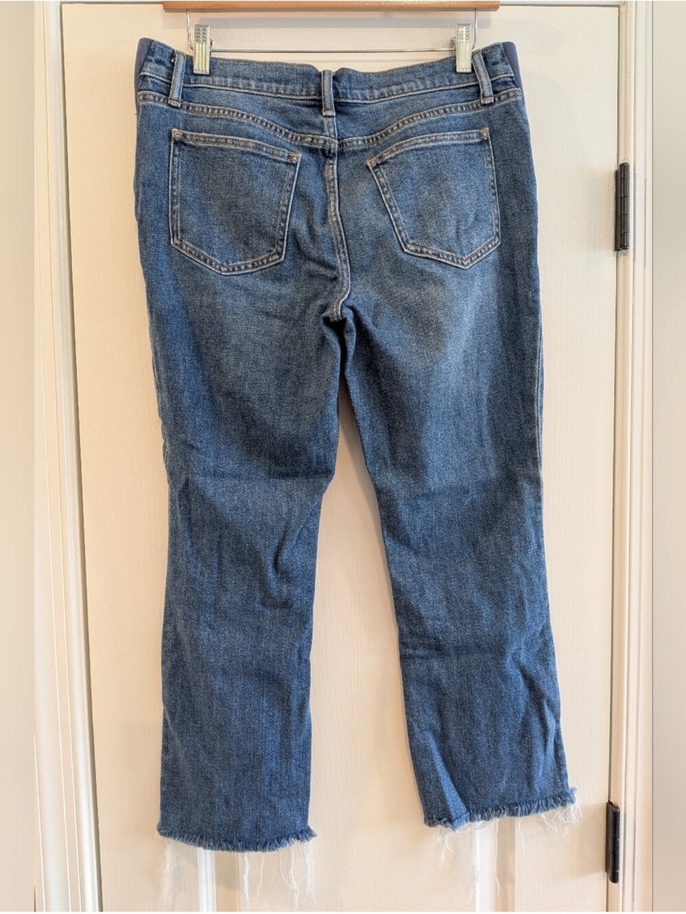 Hatch Medium Blue Cropped Straight Maternity Jeans - Picture 7 of 9